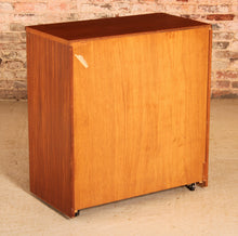 Load image into Gallery viewer, Mid Century teak chest of 4 drawers on casters by Austinsuite, circa 1960s
