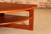 Load image into Gallery viewer, Danish Mid Century solid teak corner / coffee table with a magazine shelf by S. Burchardt-Nielsen, circa 1970s
