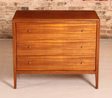 Load image into Gallery viewer, Mid Century mahogany chest of drawers with brass handles by Loughborough Furniture for Heal's, circa 1960s

