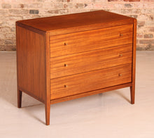 Load image into Gallery viewer, Mid Century mahogany chest of drawers with brass handles by Loughborough Furniture for Heal's, circa 1960s
