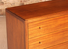 Load image into Gallery viewer, Mid Century mahogany chest of drawers with brass handles by Loughborough Furniture for Heal's, circa 1960s
