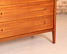 Load image into Gallery viewer, Mid Century mahogany chest of drawers with brass handles by Loughborough Furniture for Heal's, circa 1960s
