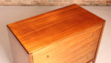 Load image into Gallery viewer, Mid Century mahogany chest of drawers with brass handles by Loughborough Furniture for Heal's, circa 1960s
