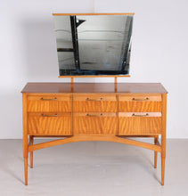 Load image into Gallery viewer, French Mid Century mahogany dressing table with a mirror, circa 1960s
