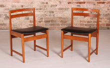 Load image into Gallery viewer, Set of 4 Mid Century teak chairs, circa 1970s.
