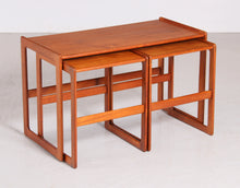 Load image into Gallery viewer, Danish Mid Century teak nest of tables by Arne Hovmand Olsen for Mogens Kold, circa 1960s

