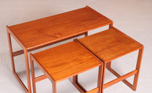 Load image into Gallery viewer, Danish Mid Century teak nest of tables by Arne Hovmand Olsen for Mogens Kold, circa 1960s
