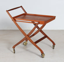 Load image into Gallery viewer, Danish Mid Century folding teak serving trolley by Svend Aage Madsen, circa 1960s
