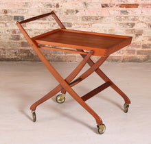 Load image into Gallery viewer, Danish Mid Century folding teak serving trolley by Svend Aage Madsen, circa 1960s
