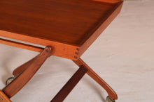 Load image into Gallery viewer, Danish Mid Century folding teak serving trolley by Svend Aage Madsen, circa 1960s
