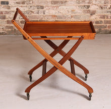 Load image into Gallery viewer, Danish Mid Century folding teak serving trolley by Svend Aage Madsen, circa 1960s
