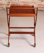 Load image into Gallery viewer, Danish Mid Century folding teak serving trolley by Svend Aage Madsen, circa 1960s
