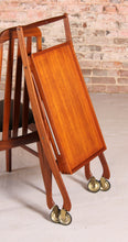 Load image into Gallery viewer, Danish Mid Century folding teak serving trolley by Svend Aage Madsen, circa 1960s
