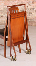 Load image into Gallery viewer, Danish Mid Century folding teak serving trolley by Svend Aage Madsen, circa 1960s

