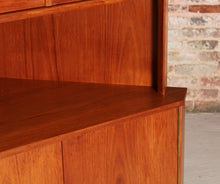 Load image into Gallery viewer, Danish Mid Century glass fronted teak corner cabinet, circa 1960s
