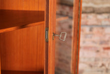 Load image into Gallery viewer, Danish Mid Century glass fronted teak corner cabinet, circa 1960s
