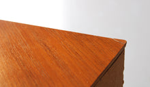 Load image into Gallery viewer, Danish Mid Century glass fronted teak corner cabinet, circa 1960s
