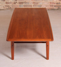 Load image into Gallery viewer, Danish Mid Century large teak coffee table with a magazine rack by Grete Jalk, circa 1960s
