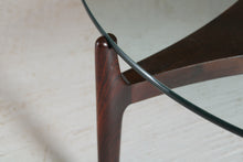 Load image into Gallery viewer, Danish Mid Century model 104 rosewood and glass coffee table by Sven Ellekaer for Christian Linneberg, circa 1960s
