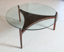 Load image into Gallery viewer, Danish Mid Century model 104 rosewood and glass coffee table by Sven Ellekaer for Christian Linneberg, circa 1960s
