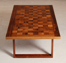 Load image into Gallery viewer, A Danish mid century chequered rosewood rectangular coffee table by Poul Cadovius for France &amp; Sons circa 1960s
