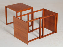 Load image into Gallery viewer, Danish Mid Century Model 33 Cube teak nest of three tables designed by Kai Kristiansen for Vildbjerg Møbelfabrik circa 1960s
