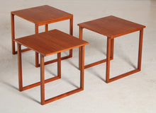 Load image into Gallery viewer, Danish Mid Century Model 33 Cube teak nest of three tables designed by Kai Kristiansen for Vildbjerg Møbelfabrik circa 1960s
