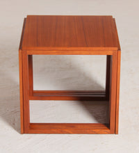 Load image into Gallery viewer, Danish Mid Century Model 33 Cube teak nest of three tables designed by Kai Kristiansen for Vildbjerg Møbelfabrik circa 1960s
