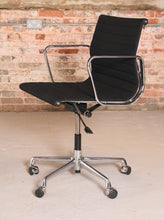 Load image into Gallery viewer, Set of 4 model EA117 Eames swivel office chairs with black fabric upholstery manufactured by Vitra, circa 1980s

