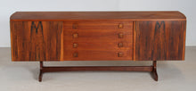 Load image into Gallery viewer, Mid Century rosewood and teak sideboard with curved ends by Vanson, circa 1960s
