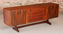 Load image into Gallery viewer, Mid Century rosewood and teak sideboard with curved ends by Vanson, circa 1960s
