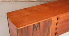 Load image into Gallery viewer, Mid Century rosewood and teak sideboard with curved ends by Vanson, circa 1960s

