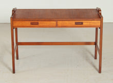 Load image into Gallery viewer, Swedish Mid Century teak side table / console table with 2 drawers by Skaraborgs Möbelindustri, circa 1960s
