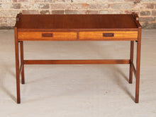 Load image into Gallery viewer, Swedish Mid Century teak side table / console table with 2 drawers by Skaraborgs Möbelindustri, circa 1960s
