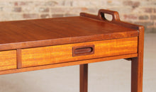 Load image into Gallery viewer, Swedish Mid Century teak side table / console table with 2 drawers by Skaraborgs Möbelindustri, circa 1960s
