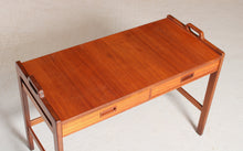 Load image into Gallery viewer, Swedish Mid Century teak side table / console table with 2 drawers by Skaraborgs Möbelindustri, circa 1960s
