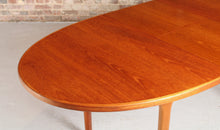Load image into Gallery viewer, Mid Century oval extending teak dining table by McIntosh, circa 1960s
