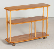 Load image into Gallery viewer, Mid Century Ercol Windsor Trolley Bookcase (model 361) 'Baby Giraffe' in solid elm and beech, circa 1960
