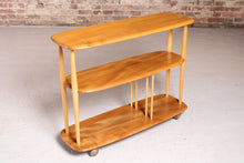 Load image into Gallery viewer, Mid Century Ercol Windsor Trolley Bookcase (model 361) 'Baby Giraffe' in solid elm and beech, circa 1960

