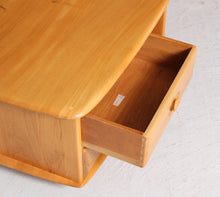 Load image into Gallery viewer, Mid Century Ercol Pandora's Box beech and elm occasional table on casters, circa 1970s
