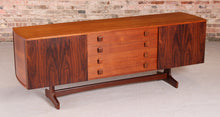Load image into Gallery viewer, Mid Century rosewood and teak sideboard with curved ends by Vanson, circa 1960s
