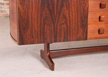 Load image into Gallery viewer, Mid Century rosewood and teak sideboard with curved ends by Vanson, circa 1960s
