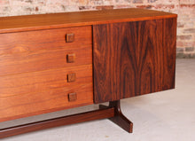 Load image into Gallery viewer, Mid Century rosewood and teak sideboard with curved ends by Vanson, circa 1960s
