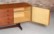 Load image into Gallery viewer, Mid Century rosewood and teak sideboard with curved ends by Vanson, circa 1960s
