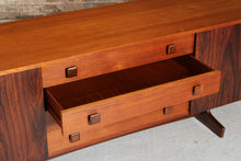 Load image into Gallery viewer, Mid Century rosewood and teak sideboard with curved ends by Vanson, circa 1960s
