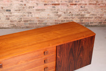 Load image into Gallery viewer, Mid Century rosewood and teak sideboard with curved ends by Vanson, circa 1960s
