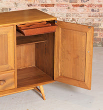 Load image into Gallery viewer, Mid Century Ercol model 467 elm and beech sideboard with blue label, circa 1950s
