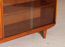 Load image into Gallery viewer, Mid Century glass fronted teak bookcase, circa 1960s
