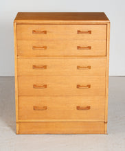 Load image into Gallery viewer, Mid Century G-plan Brandon oak chest of drawers, circa 1950s.
