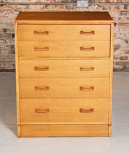 Load image into Gallery viewer, Mid Century G-plan Brandon oak chest of drawers, circa 1950s.
